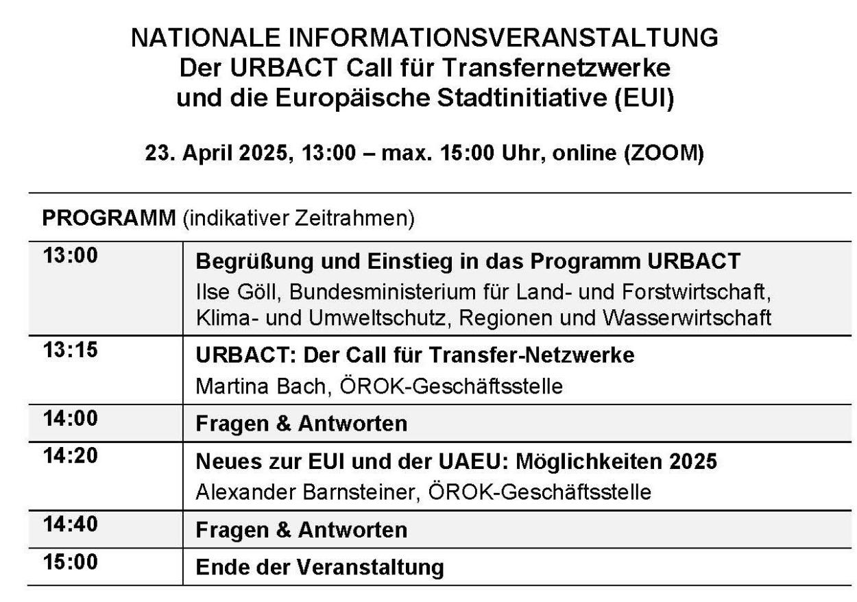 Programm zum Infoday