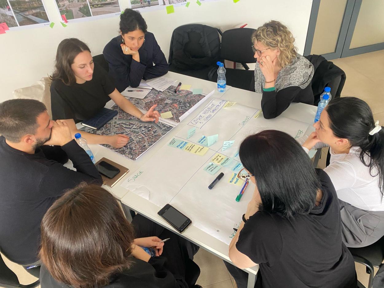Creating a vision for the city centre of Kragujevac in Serbia during a workshop with public servants by superwien. Source: superwien, 2024 (workshop Kragujevac)